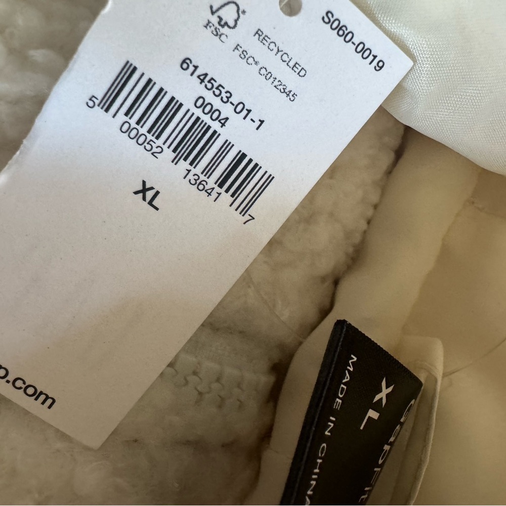 GapFit Sherpa Jacket Cream Xl - Picture 5 of 6